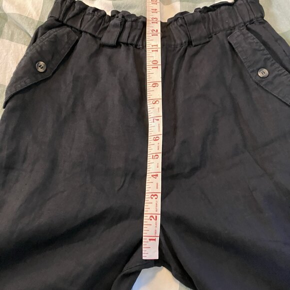 C&C California Linen Pants Womens S Black Straight Leg Minimalist Neutral - Picture 5 of 9